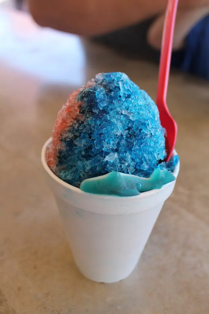 snow cone with gummi shark